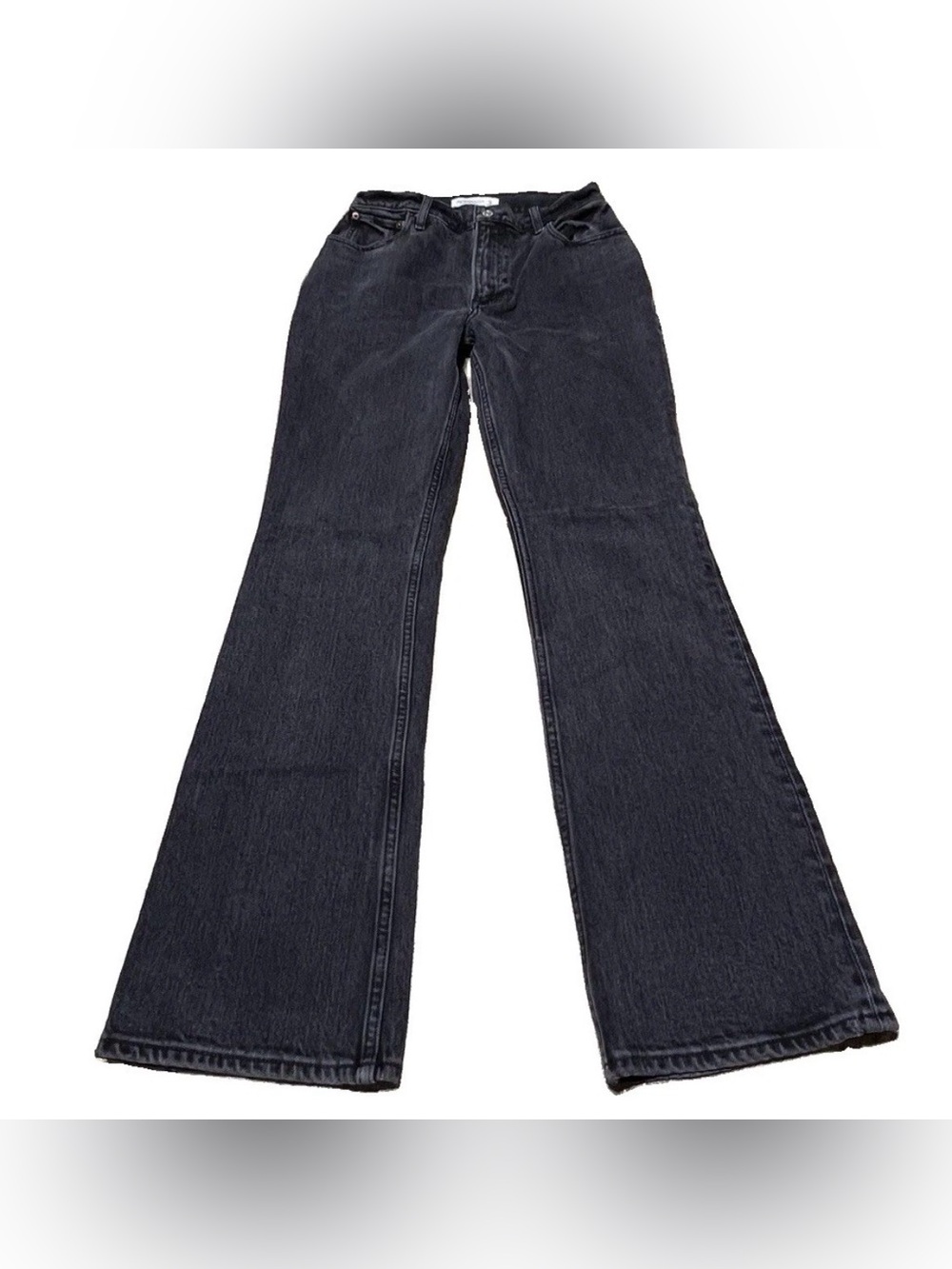 Abercrombie The 70s Vintage Flare High Rise Stretch Black Jeans Women’s Sz 27/4S